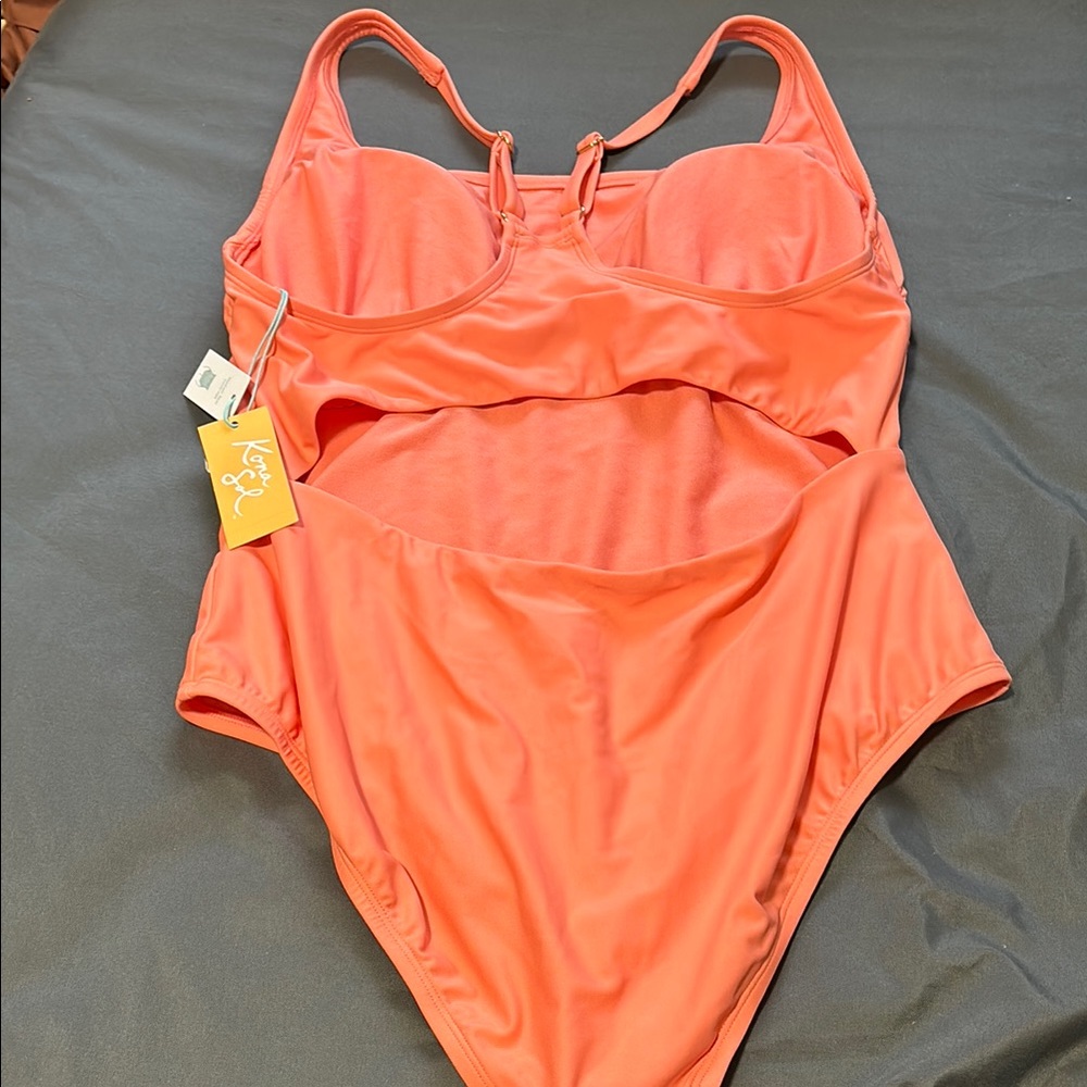 Kona Sol Coral One-Piece Swimsuit - Picture 3 of 3